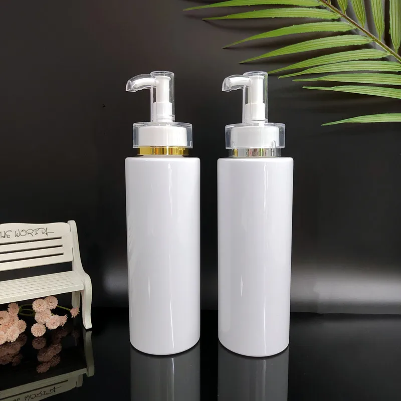 Wholesale 100ml-500ml Empty Shampoo Lotion Bottle White PET Bottle with Lotion Pump For Hand Sanitizer Body Wash Bottle