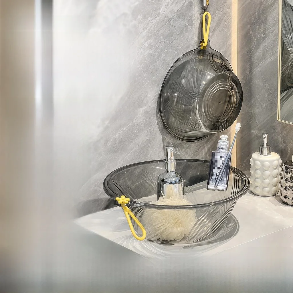 

Thickened Transparent Small Size Face Washing Basin for Beauty Salon Dormitory Use Bathroom Children Hanging on Wall