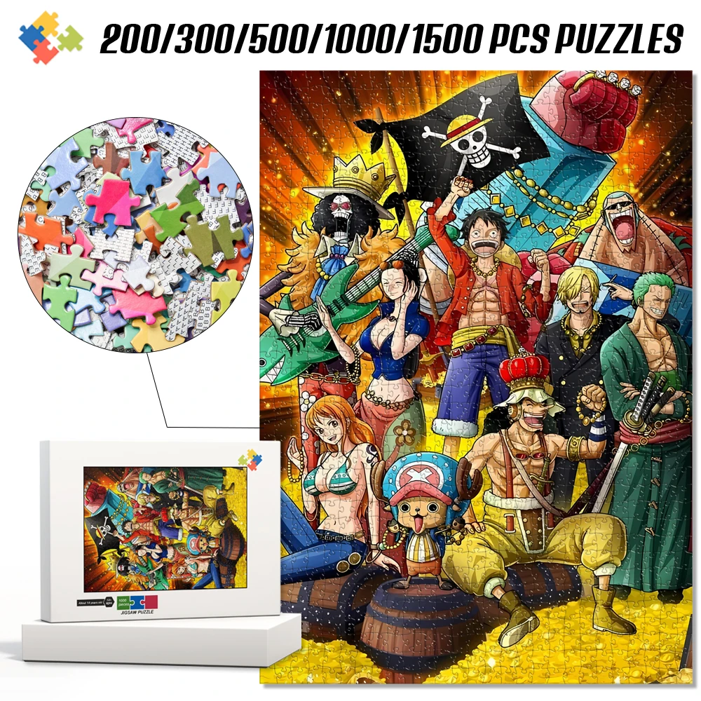 One Piece Multi Character 1000 Pieces Jigsaw Puzzles Interactive Family Game Diy Decor Leisure Activity for Home Holiday Party