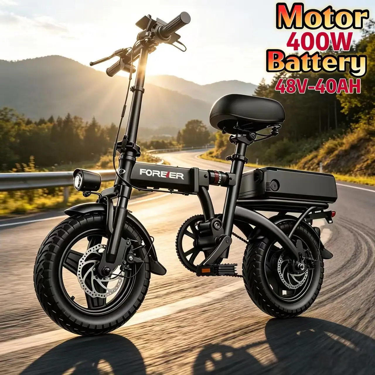 P14 E-Bike  Compact Urban Electric Bike with Folding Design 400W Permanent Magnet Motor 48V 50Ah Battery and 90-100KM Range image 2