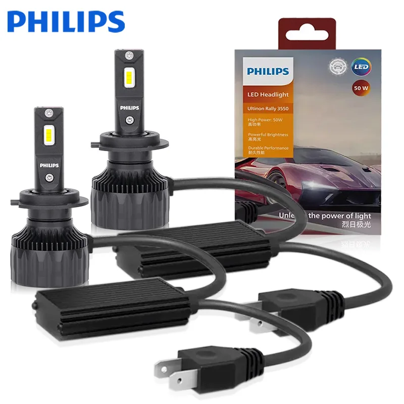 Philips Ultinon Rally 3550 H7 H4 LED Headlight H8 H9 H11 9005 HB3 9006 HB4 9012 Hir2 9000LM 100W Auto Fog Lamps CSP Chip CANBUS