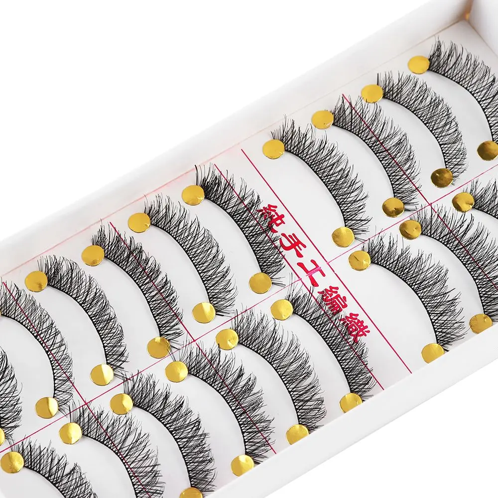 Faux cils noirs naturels, outil de maquillage, optique à la mode, 10 paires