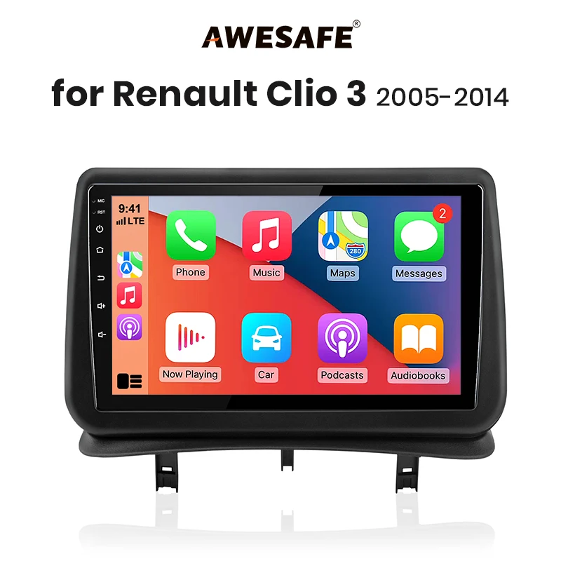 AWESAFE Draadloze CarPlay Android Auto Radio voor Renault Clio 3 2005-2014 GPS Navigatie Plug and Play met SWC CANBUS RDS DSP 4G - afbeelding 2