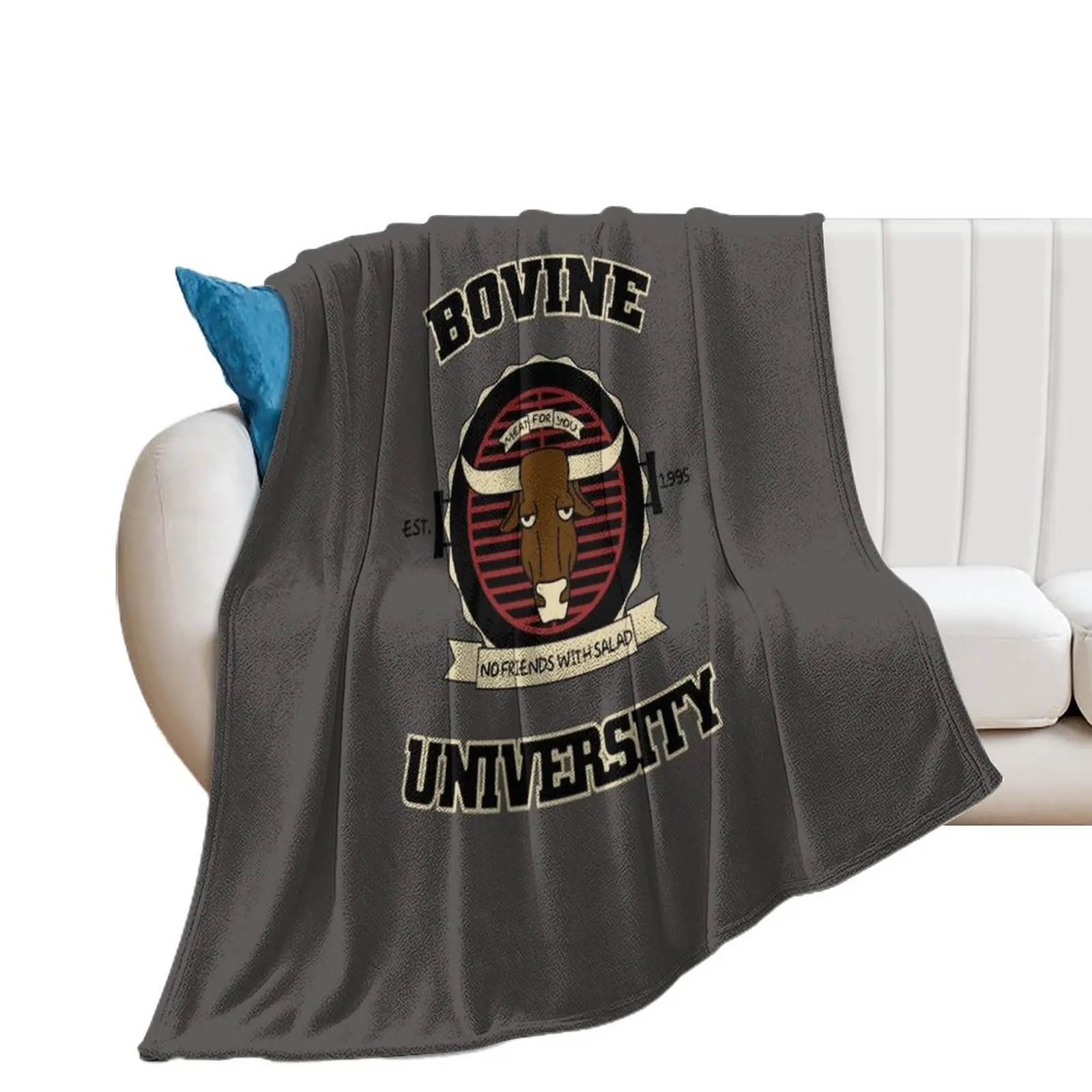 Bovine University Throw Blanket Single Quilt Heavy Blankets