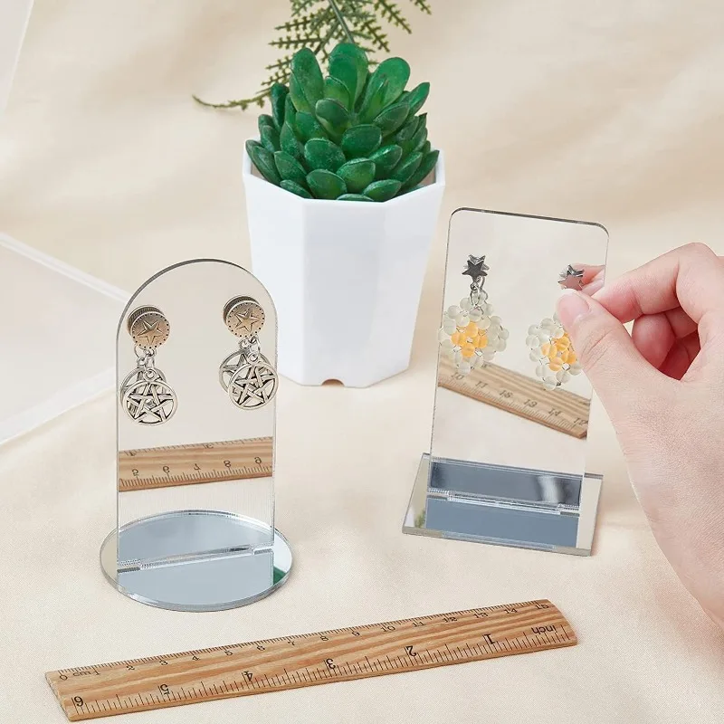 

Подставка для сережек с зеркальной поверхностью, маленький минималистичный держатель для хранения сережек, экспонент-счетчик, полка для демонстрации сережек, органайзер для ювелирных изделий