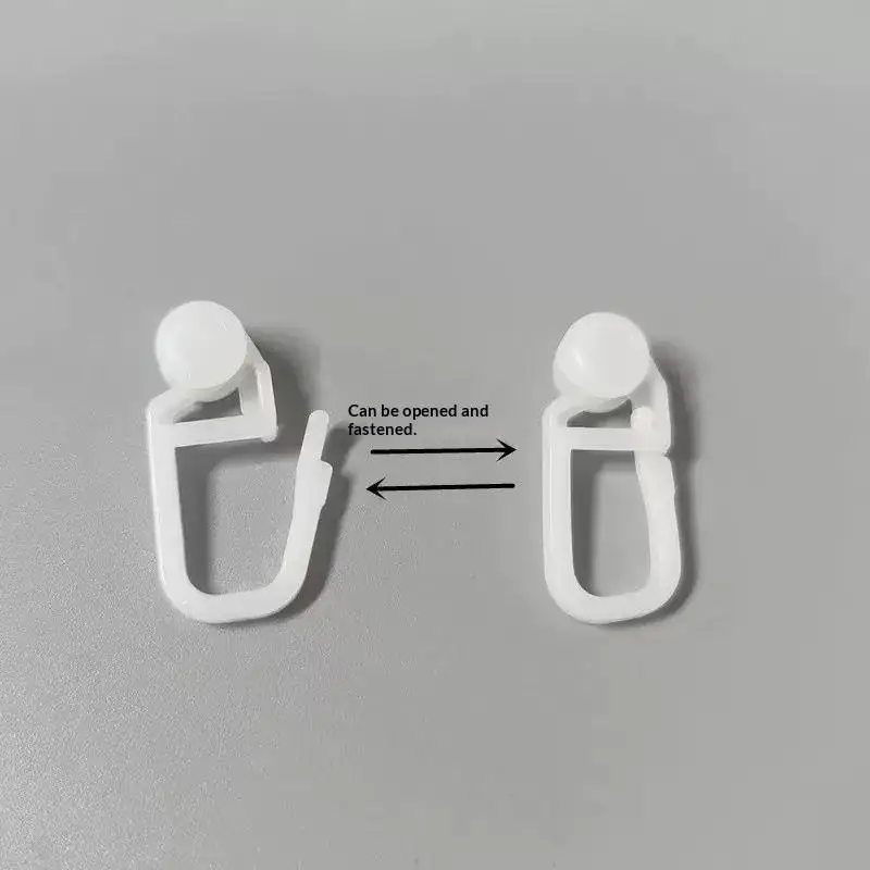 Curtain Track Hooks White Plastic Scratch Free Smooth Gliding for Home Kids Room Curtain Decor