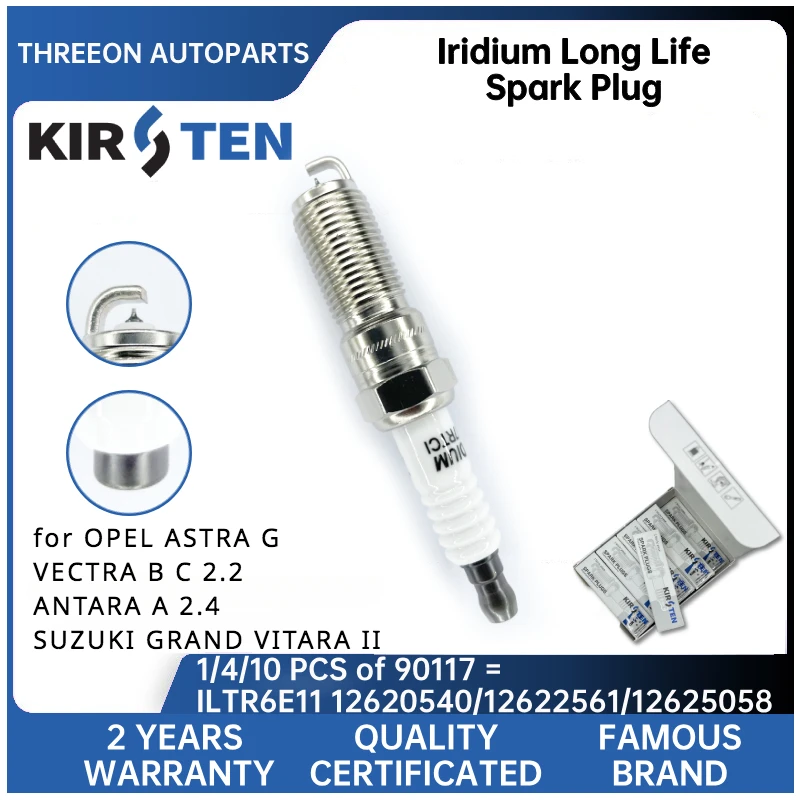 

KIRSTEN Iridium Spark Plug for OPEL ASTRA G VECTRA B C 2.2 ANTARA A 2.4 SUZUKI GRAND VITARA II HR7NII332W 32017034 32017040