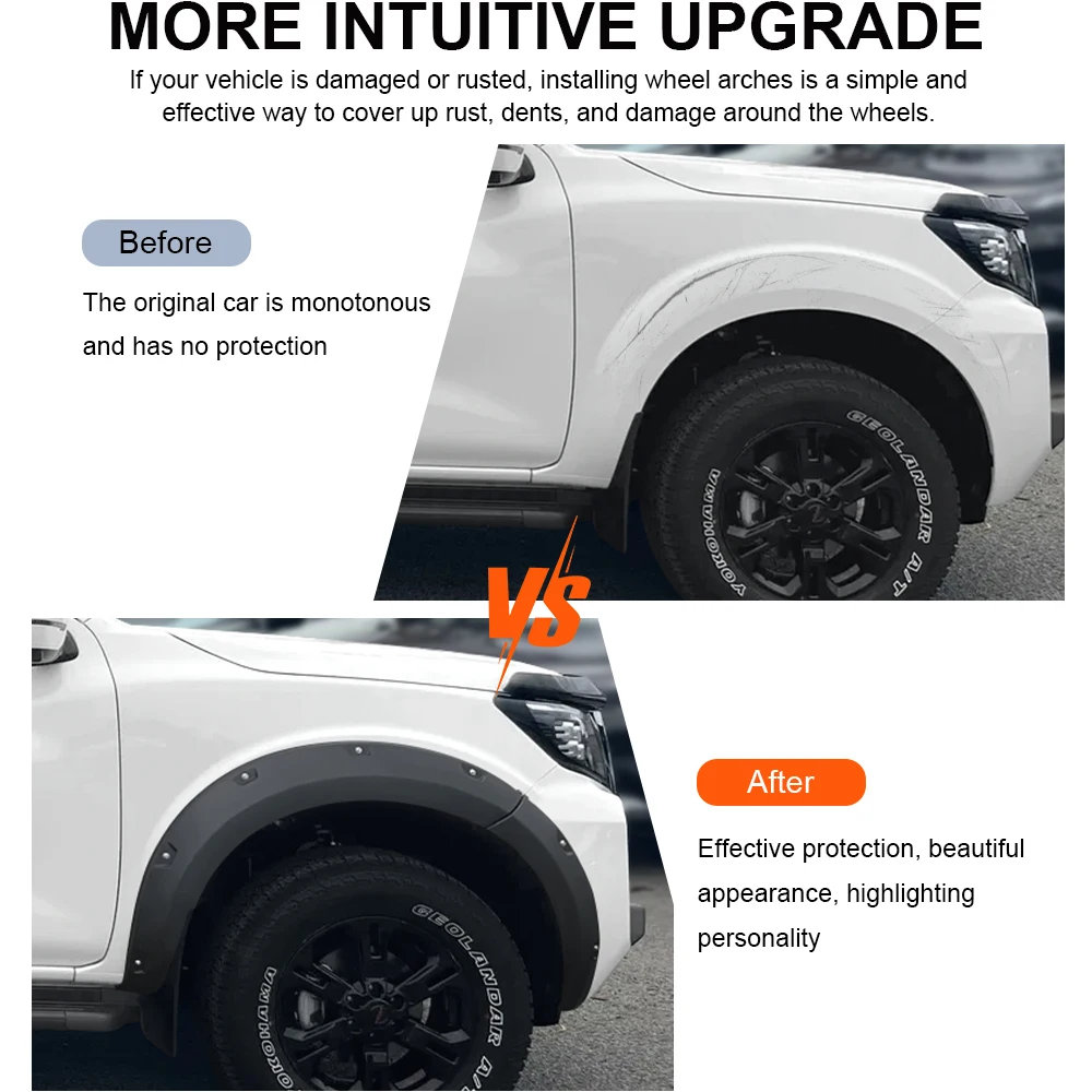 Wheel Arch Pocket Riveted Fender Flares For Nissan Navara D23 NP300 Frontier 2021 2022 2023 2024 2025 Guard 4×4 Car Accessories