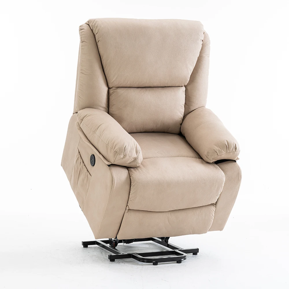 

Modern Leisure Living Room Tech Fabric Automatic Dual Motor Massage With 8 Points And Heat Lounge Recliner Lift Chair Sofa