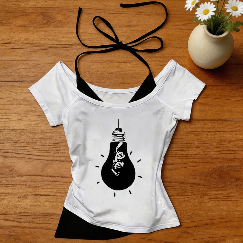 Omori cropped top teen funny clearance sales dollette kawaii baddie top tees streetwear gothic korean fashion gyaru alternative