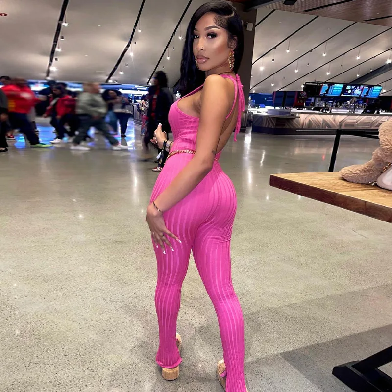 Lygens Mouwloze Backless Gym O Hals Bodycon Een Stuk Jumpsuit Y2K Streetwear Sportpakken 2024 Legging Casual Kleding