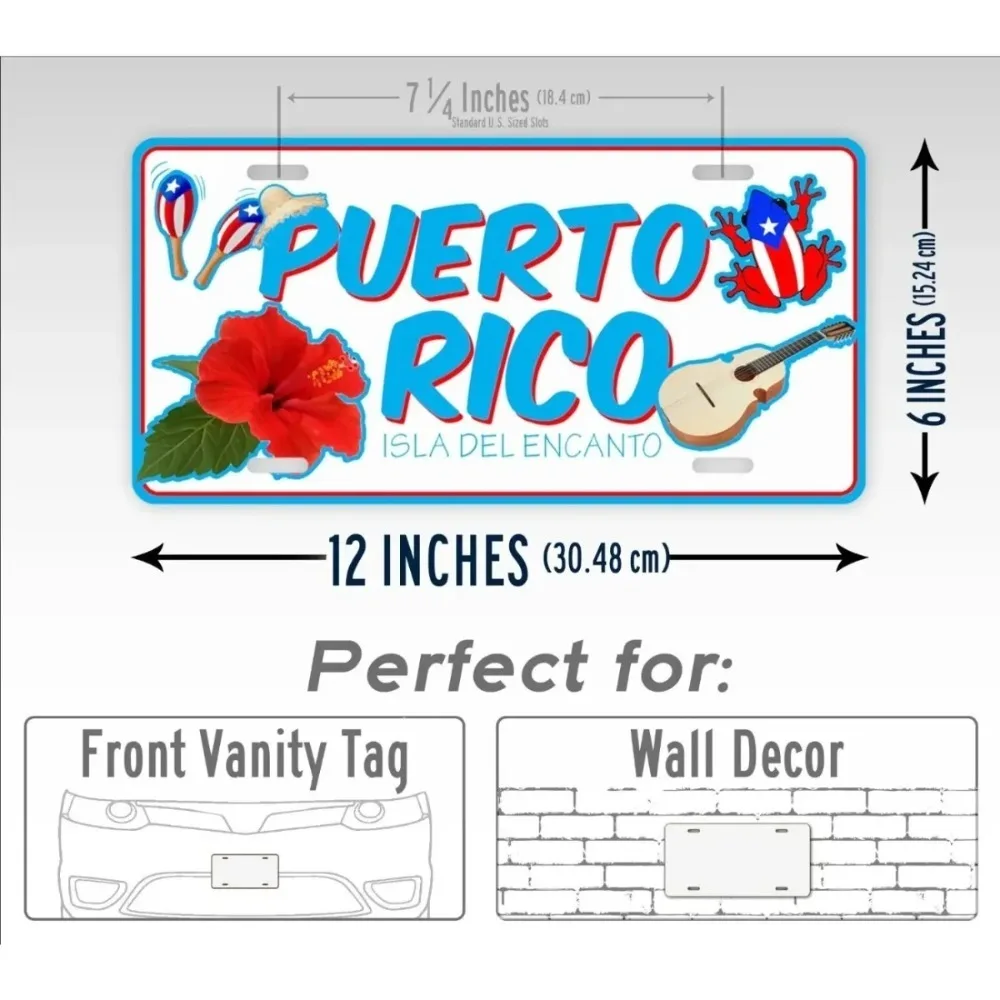 Personalized Puerto Rico Isla Del Encanto Metal Plaque,Dustproof Waterproof Home Wall Decor,Decoration Only