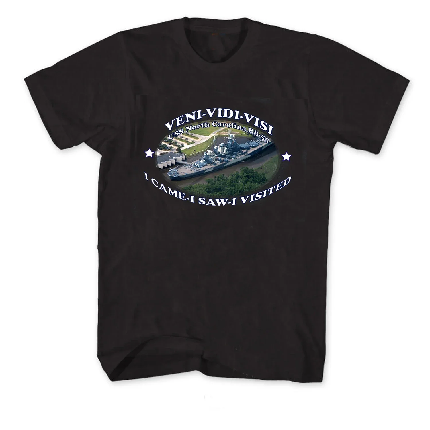 Camiseta USS North Carolina BB-55 Museum, nueva camiseta 100% de algodón de manga corta con cuello redondo, Top informal para hombre, ropa de calle Harajuku