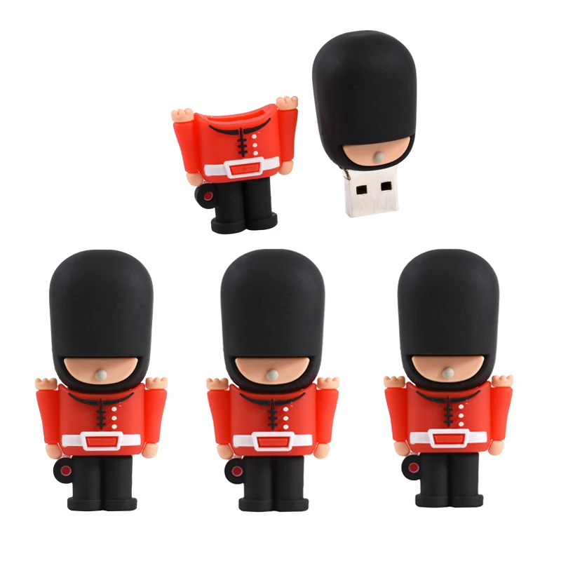 펜 드라이브 만화 가드 USB 2.0 플래시 드라이브 128GB 64GB 32GB 키 체인 메모리 스틱 크리 에이 티브 선물 16GB 노트북 USB 스틱 8GB