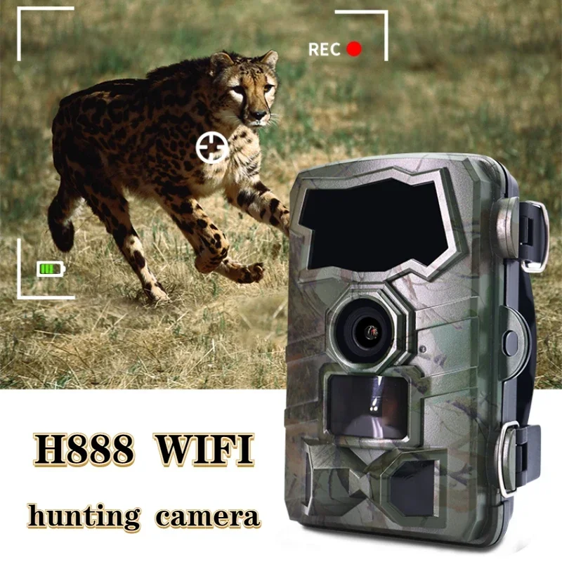 

H888 WIFI Wildlife Trail Camera Photo Traps Night Vision 32MP 4K Hunting Cameras Wireless Tracking Surveillance IP66 Waterproof