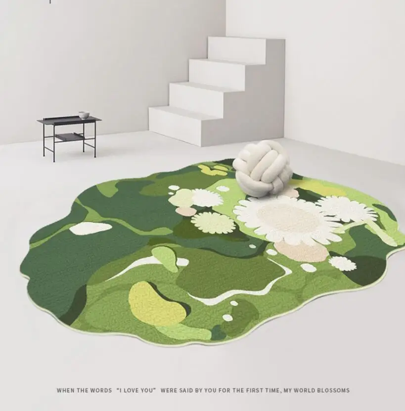 3D Moss Area Rug for Living Room Original Design Green Moss Carpet Bedroom Bedside Floor Mat Anti-slip Modern Shaggy Home Rugs