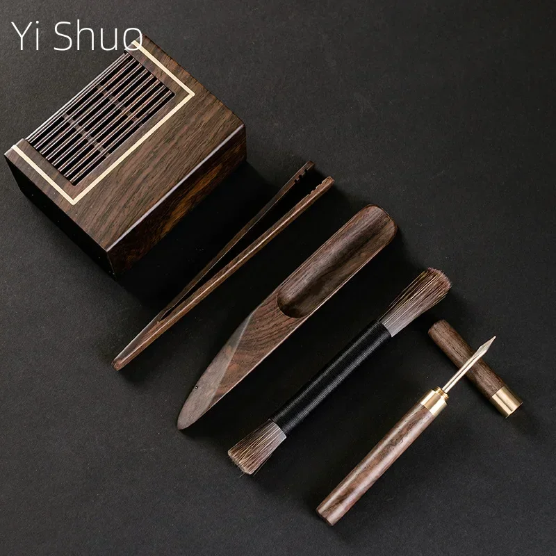 

Blackwood Kung Fu Tea Utensils Set Tea Spoon Pot Maintenance Pen Tea Ceremony 6 Six Gentlemen Tea Knife Tea Accessories