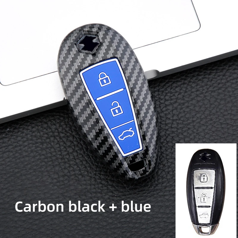 Carbon ABS Remote Car Key Shell Case For Suzuki Swift SX4 Vitara 2010-2016 TS008 / TS007 Smart Key