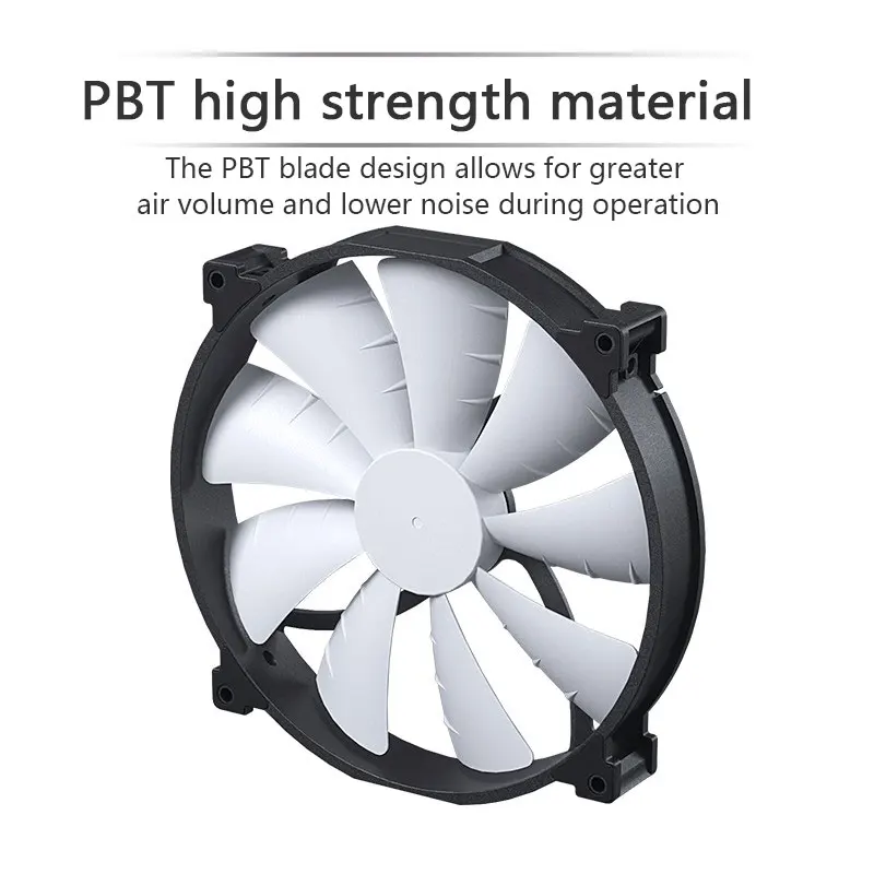 PHANTEKS F200SP Black High Air Volume Computer Case Fan 200mm 4Pin PWM Quiet Cooling Fan FDB Hydraulic Bearings