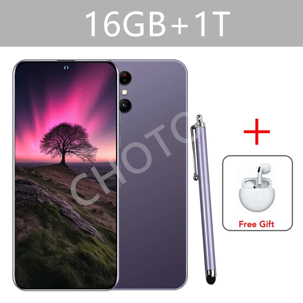 Nieuwe Mobiele Telefoons S + 24 Ultra Originele 7.3HD Smartphone 4G 5G Dual Sim Mobiele Telefoon 7800 mAh Android 14 Global Versie Mobiele Telefoons