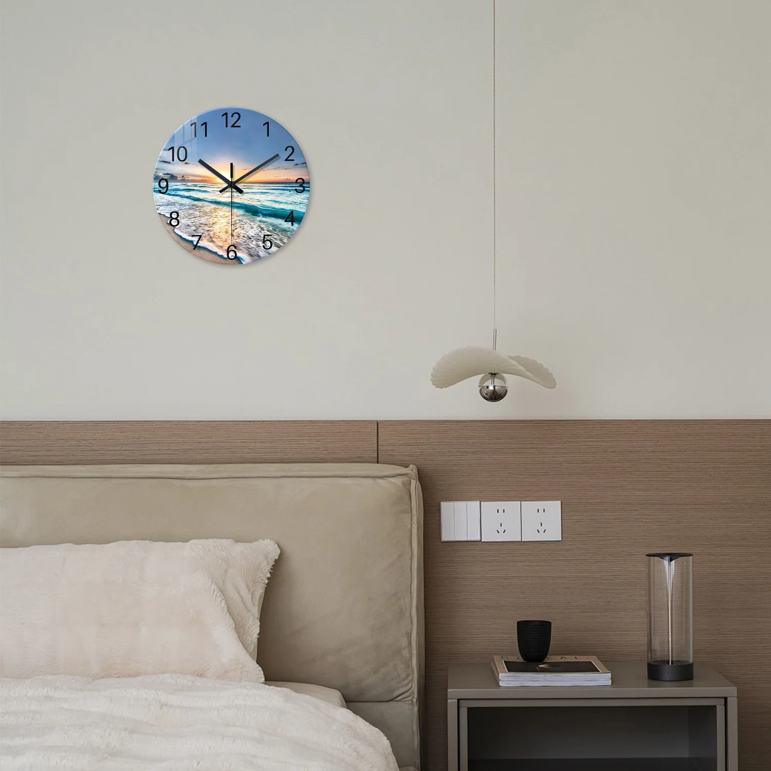 الموضة الحديثة نسيج الرخام نمط 4 مللي متر سميكة الزجاج المقسى ساعة حائط غرفة المعيشة غرفة نوم المطبخ ديكور المنزل ساعة حائط ساعة كوارتز صامتة هدية عيد 12 بوصة 14 بوصة 16 بوصة (بدون بطارية)