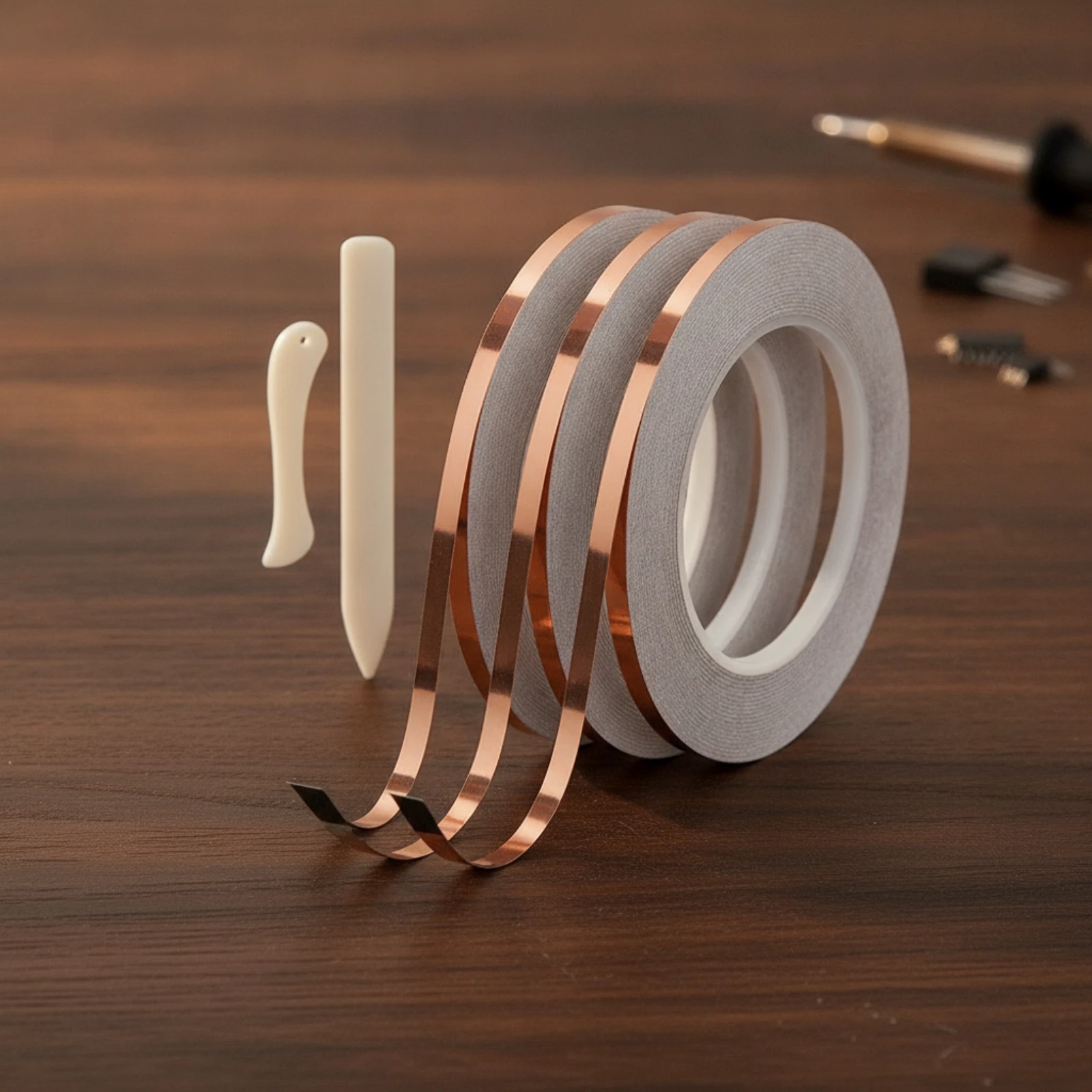 Copper Foil Tape with Conductive Adhesive EMI Shielding Copper Tape with Conductive Adhesive Flexible Low Resistance for Makers
