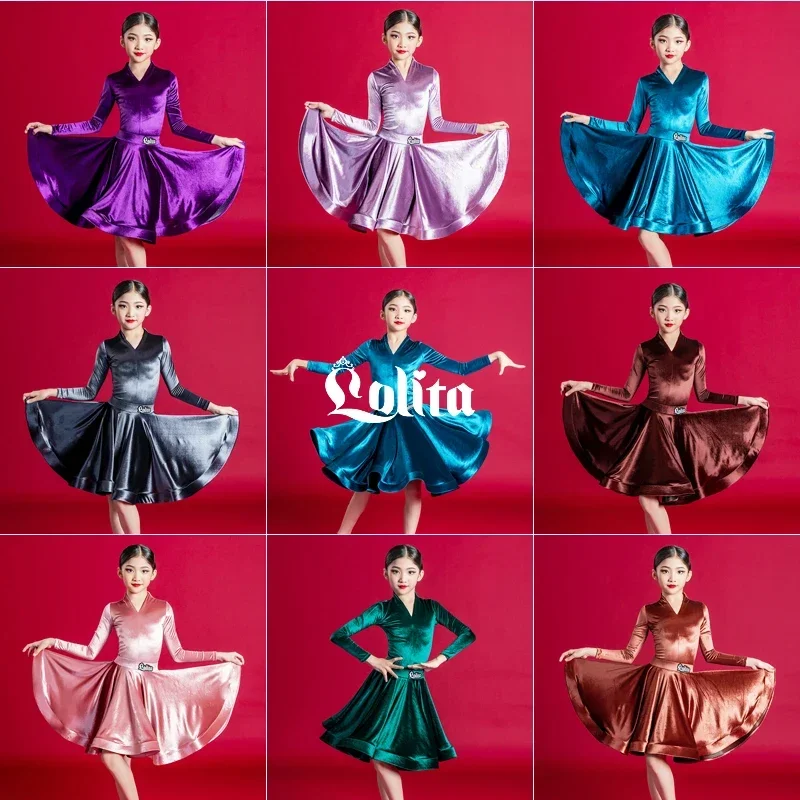 

Autumn and winter art examination grade examination big swing skirt professional competition ice velvet required costume perform
