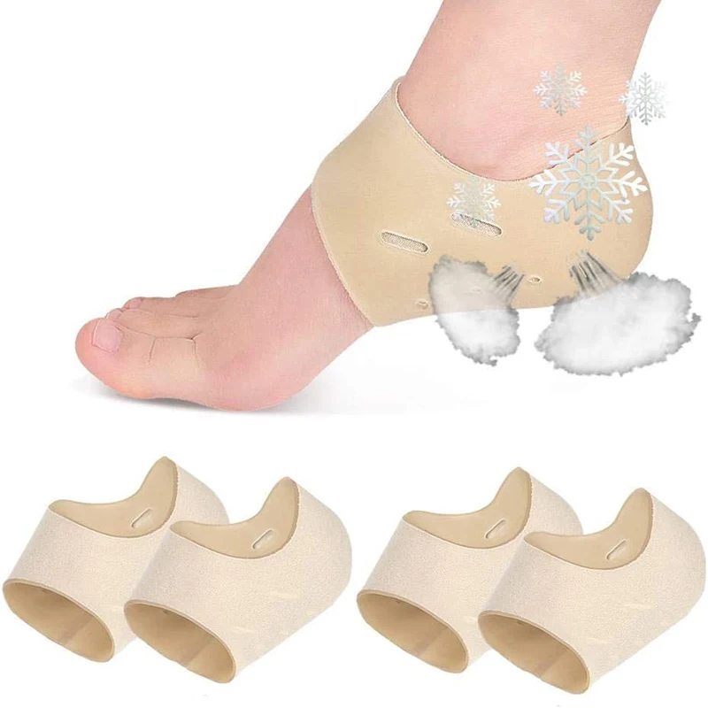 

Silicone Heel Cups Protector for Heel Pain Moisturizing Socks Spur Relief Great for Relief Dry Cracked Plantar Fasciitis Unisex