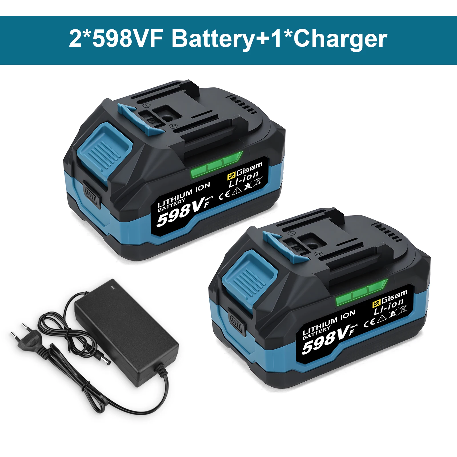Gisam Wiederaufladbare Batterie 4.0AH 4.5AH Elektrowerkzeug Lithium-Akku mit LED-Anzeige Batteriepack für Makita 18V Akkupins