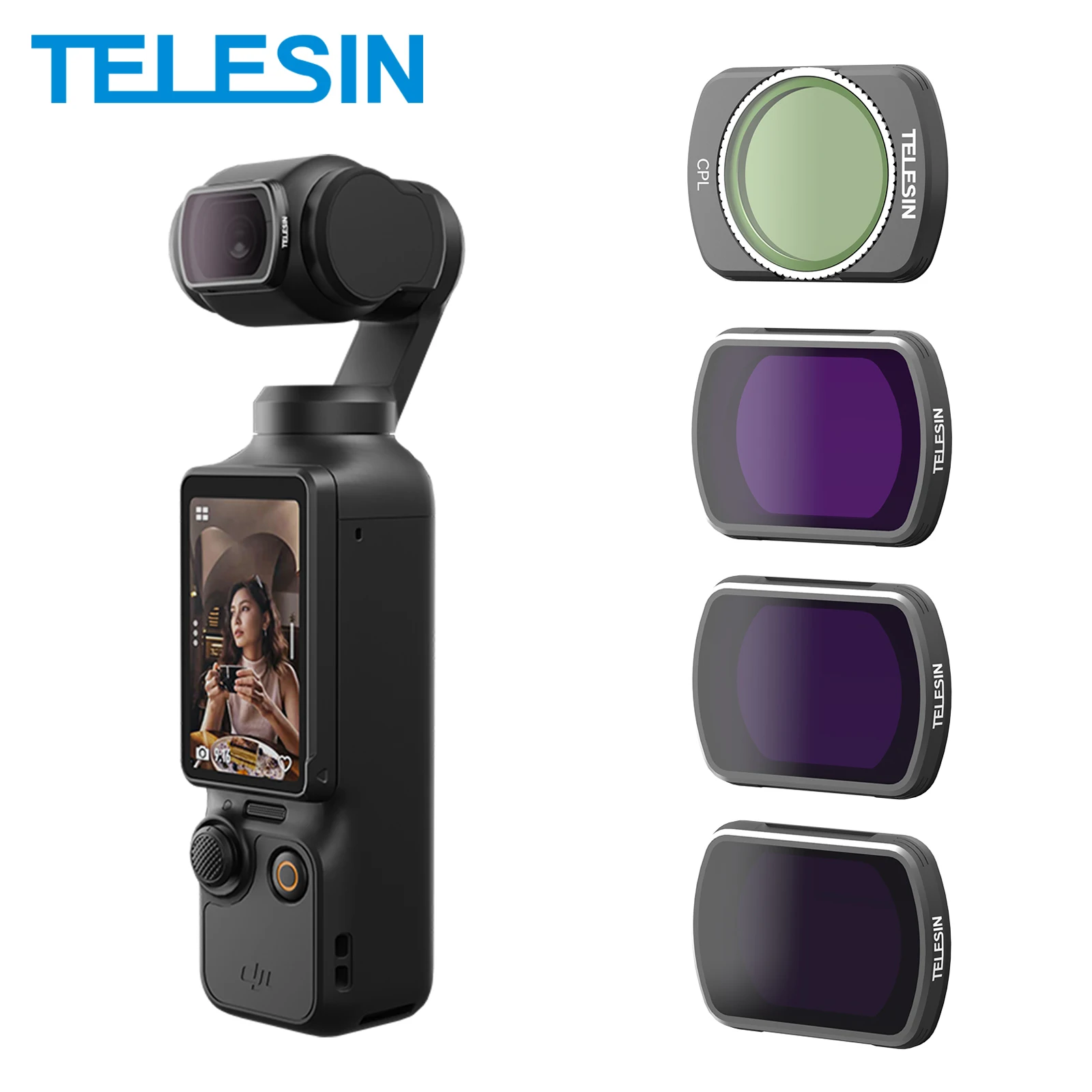 TELESIN CPL ND16 ND64 ND256 Lens Filter Set for DJI Pocket3 ND CPL Lens Filter Action Camera Accessories