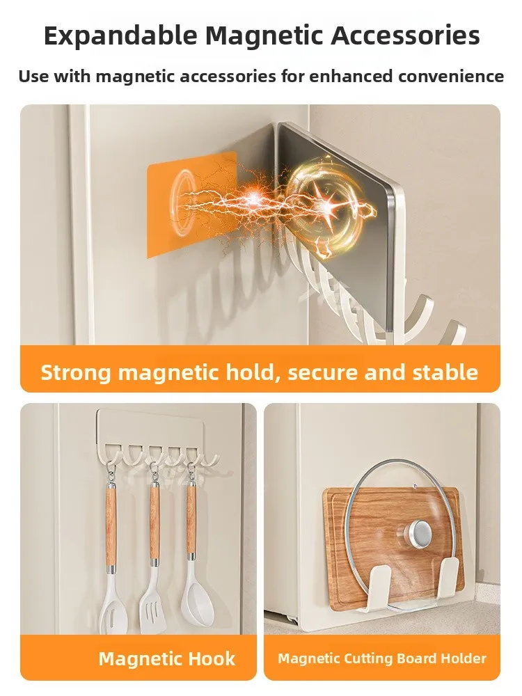 

Kitchen Storage Cabinet Pull out Ra Narrow Spice Organizer Home Countertop Storage elf Carbon Steel Desktop Condimen...