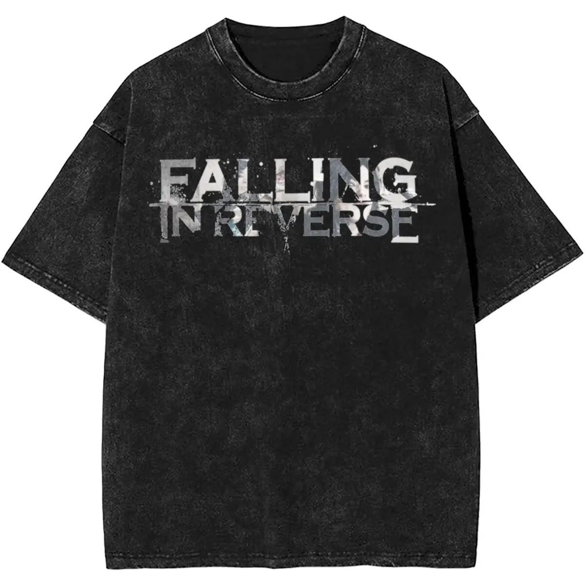 Falling In Reverse Heavy Metal Rock Band Merch Washed T Shirts for Men Women Streetwear Hip Hop T-Shirt Summer Tees Short Sleeve