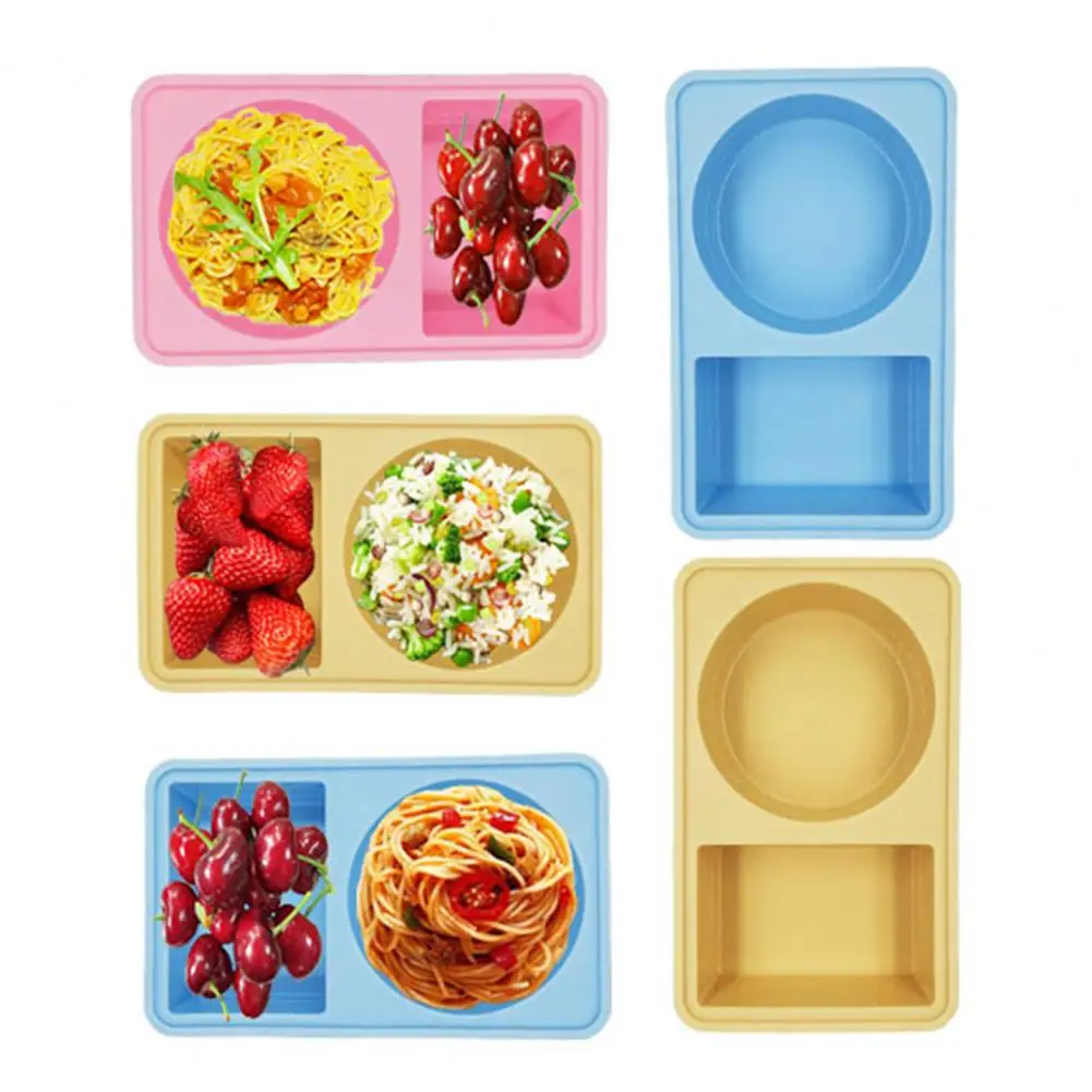 Double-sided Snack Container with Lid Reusable Silicone Snack Box 2/4pcs Foldable Silicone Sauce Containers with Lids Double