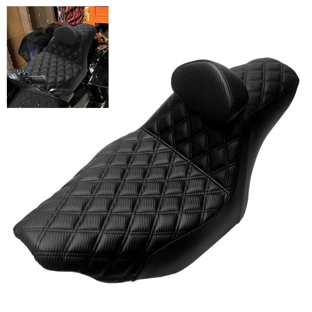 Motorcycle Two-Up Seat Front Rear Driver Passenger Seat Backrest Cushions Seat For Harley Touring Road Glide Limited FLTRXL 2026
