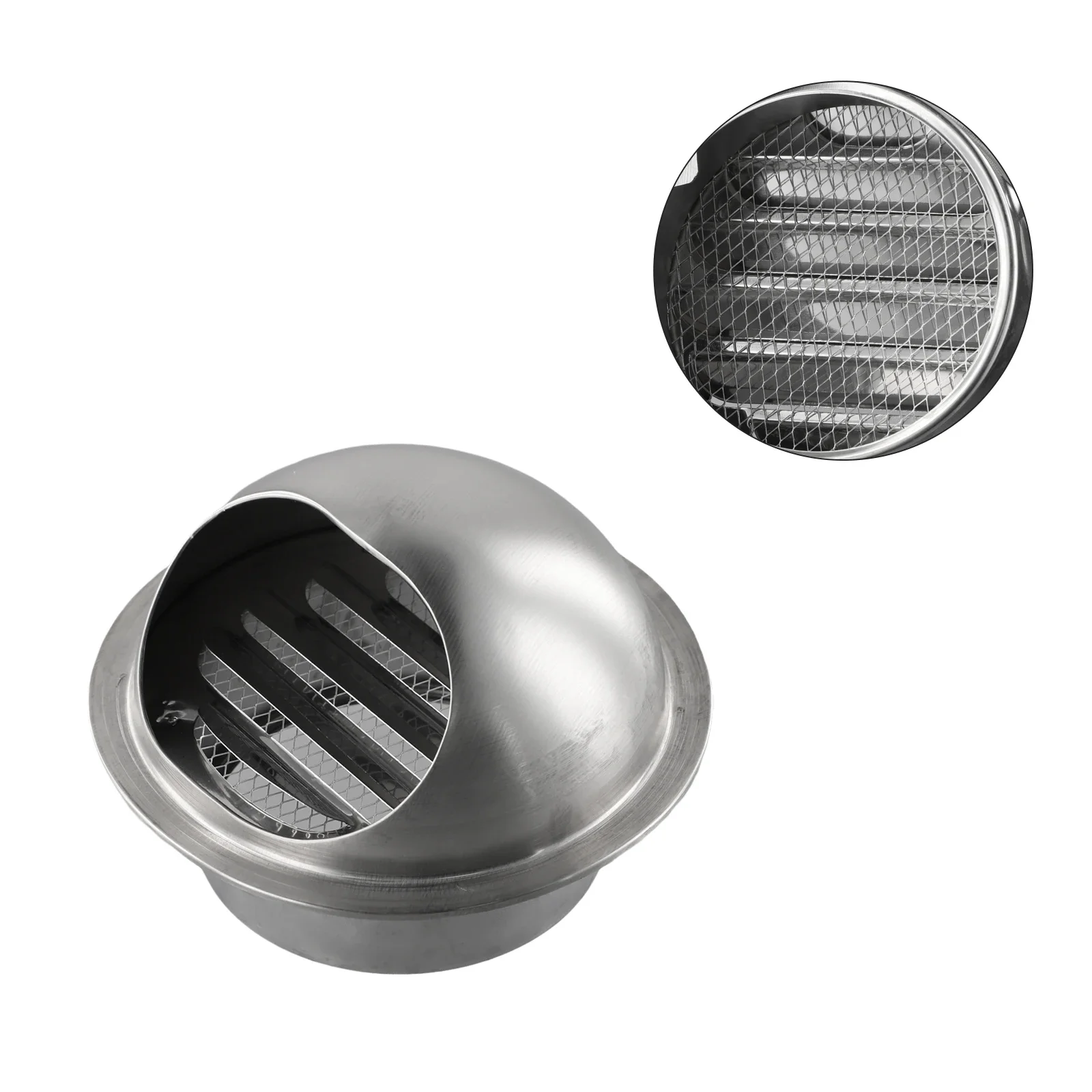 100mm/150mm Air vent grille Nosed External Part Round Bull Silver Stainless Steel Wall Vent Outlet Hot New Practical