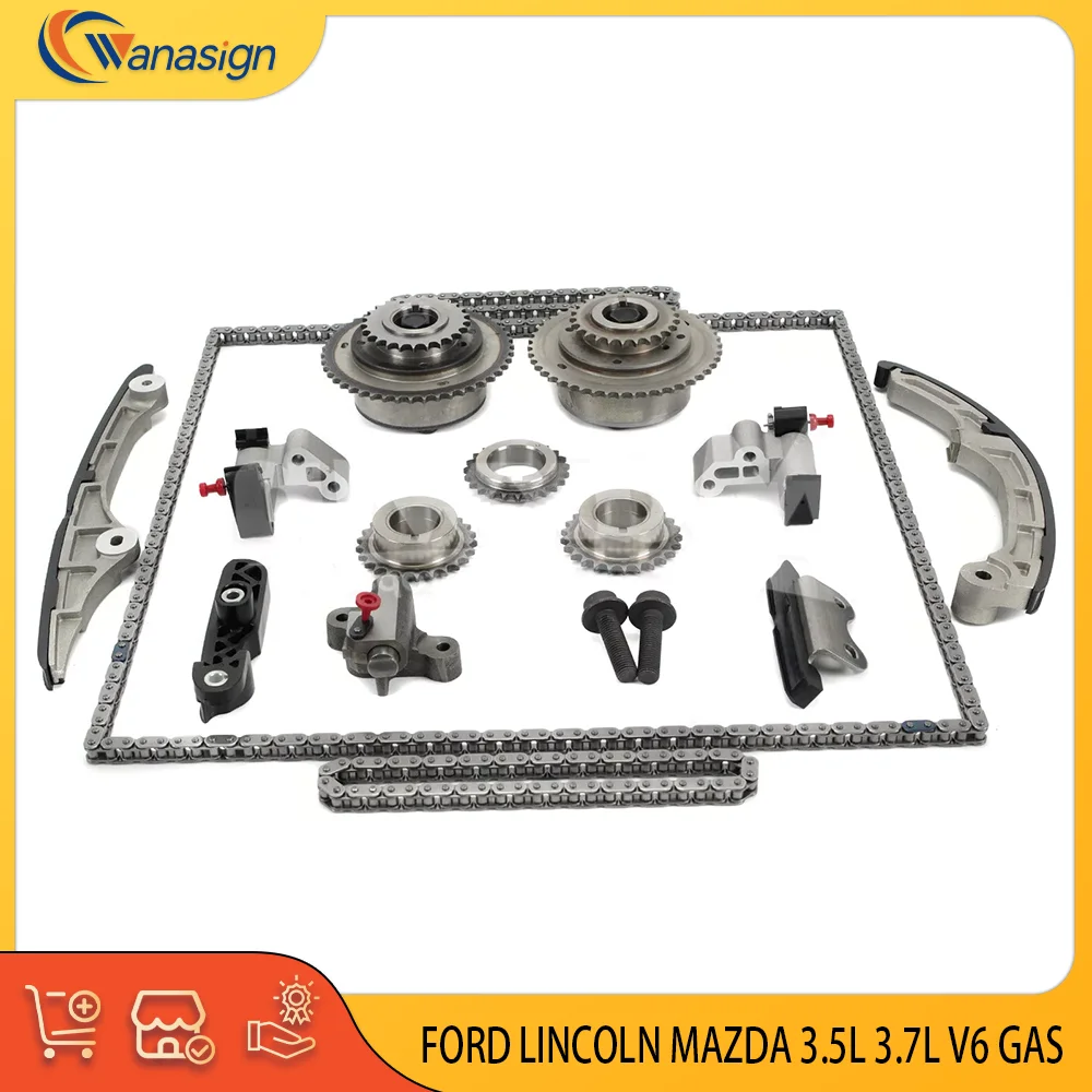 AUTO ENGINE PARTS Engine Timing Chain Set Kit For FORD LINCOLN MAZDA 3.5L 3.7L V6 GAS 3.5 3.7 L T 2006-2024 OE 9-4226S