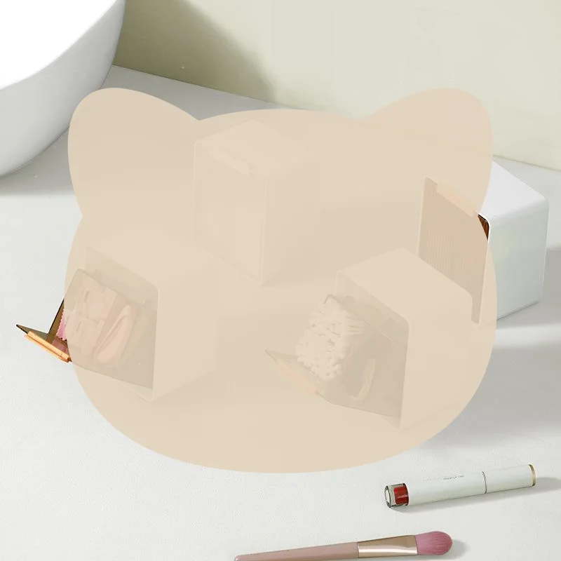 Punch Free Cotton Swab Storage Box Bathroom Wall Mounted Flip Cover Makeup Cotton Box Hair Clips Hair Ring Small Item Organizer