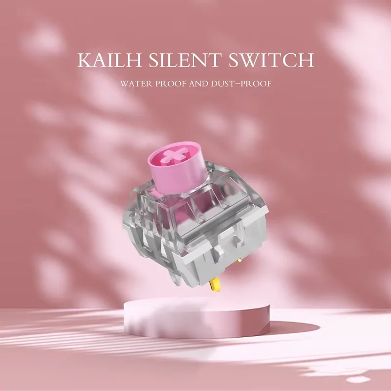 Kailh caixa silencioso rosa interruptor 3pin linear smd mx switches escritório à prova ddustágua e poeira troca quente interruptor de teclado mecânico