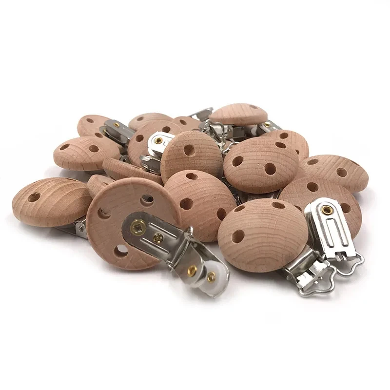 ABCPICK 20pcs Wooden Pacifier Clip Wooden Pacifier Clip Holder Accessories Bracket For Making Baby Toys Gift Diy Dummy Chains