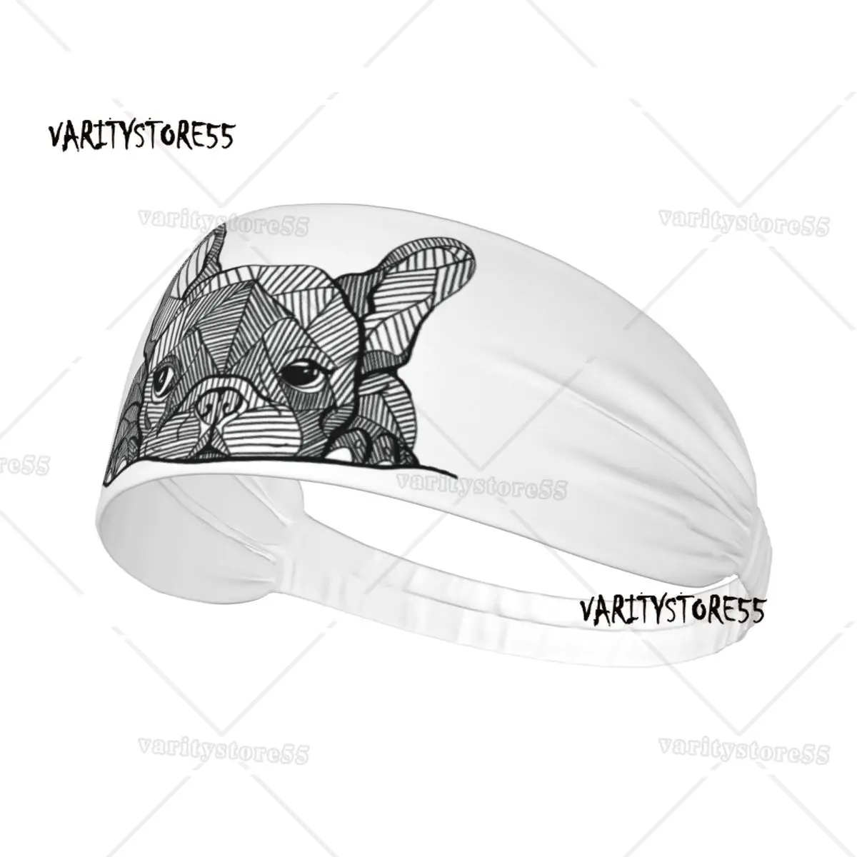 

Custom French Bulldog Gym Headband for Running Non Slip Elastic Frenchie Dog Lover Moisture Wicking Sweatband Men Women