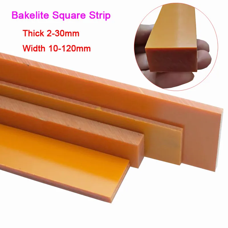 Ширина 10–120 мм, бакелитовая квадратная полоса, толщина 2-30 мм, длина 495 мм, термостойкая изолирующая электрическая бакелитовая доска