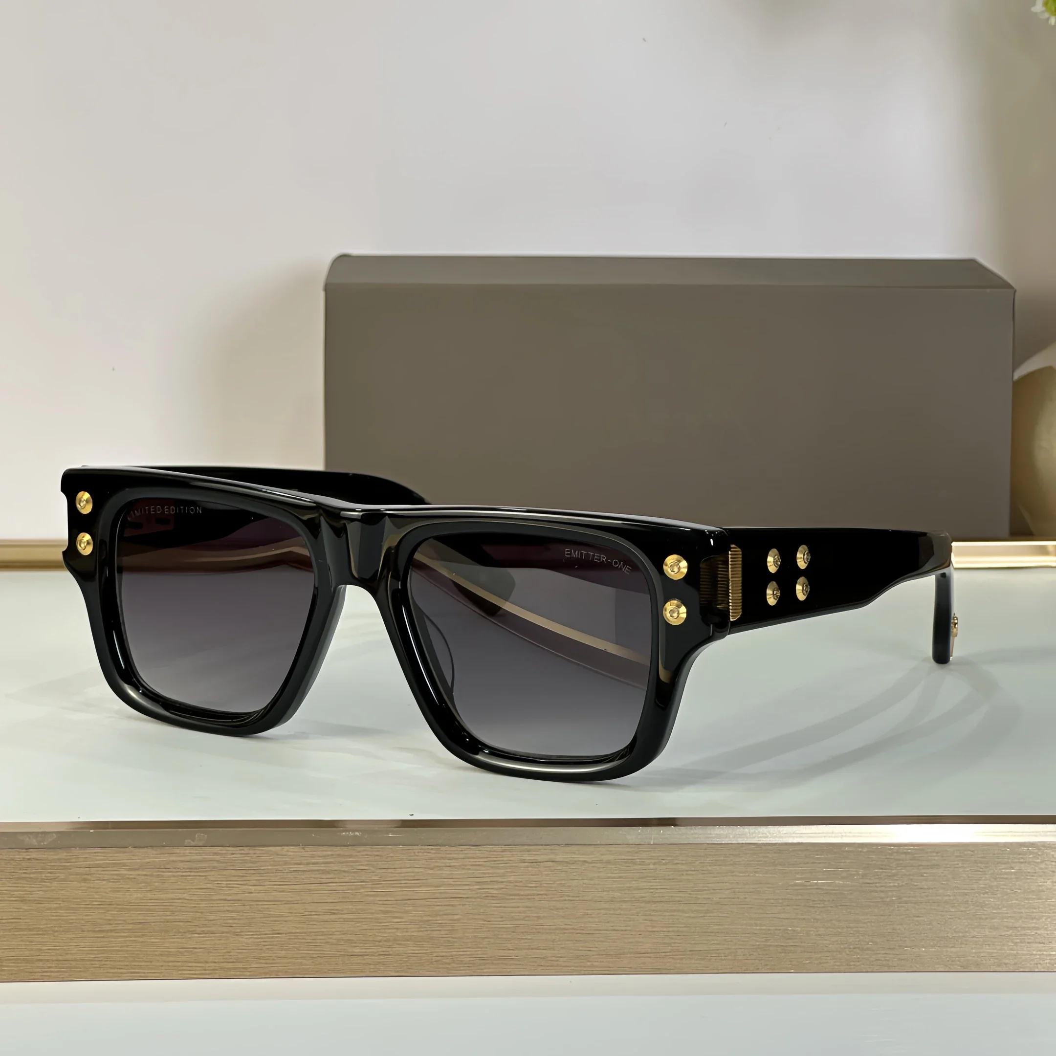 

EMITTER-ONE DTS418 55-20 Top High Quality Sunglasses For Men Titanium Style Fashion Design Sunglasses For Womens With Box