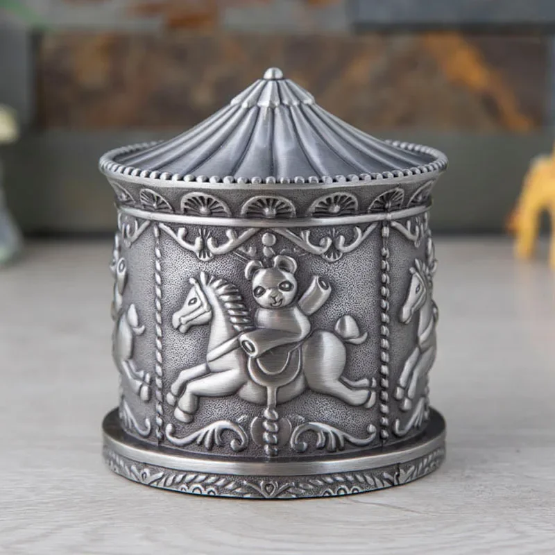 Creative Coin Piggy Bank Fairy Tale Carousel Shaped Metal Money Box Storage For Boys And Girls Birthday Gift