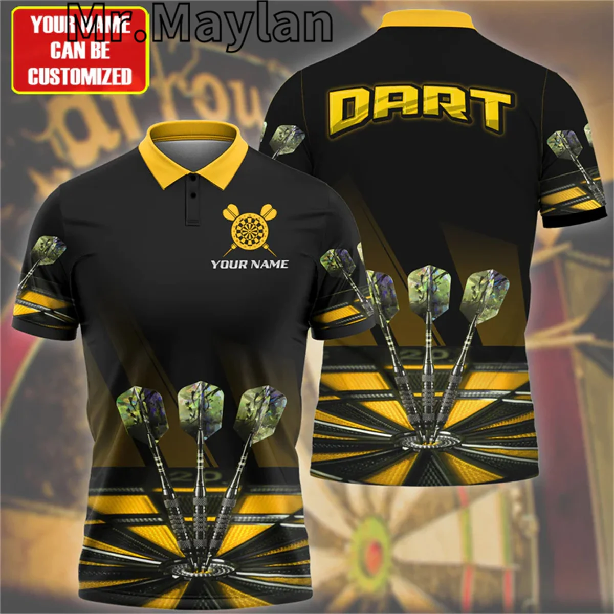 Personalized Dartboard Wolf Multicolor Version 3D Polo Shirt Men Women For Dart Team Uniform Gift for Darts Player Unisex Tee-12