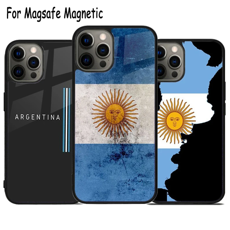 

Argentina Argentina Flag ARG Wireless Charge Phone Case For iPhone 17 Air 15 16e 14 13 11 12 Pro Max Plus Magsafe Magnetic Cover