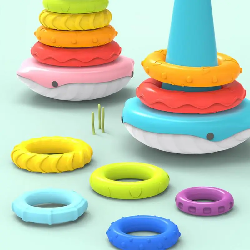 Stacking Circle Toy Colorful Stacking Tower Montessoris  Educational Toys  Early Learning Sensory Toys Teaching Aids Baby Toys