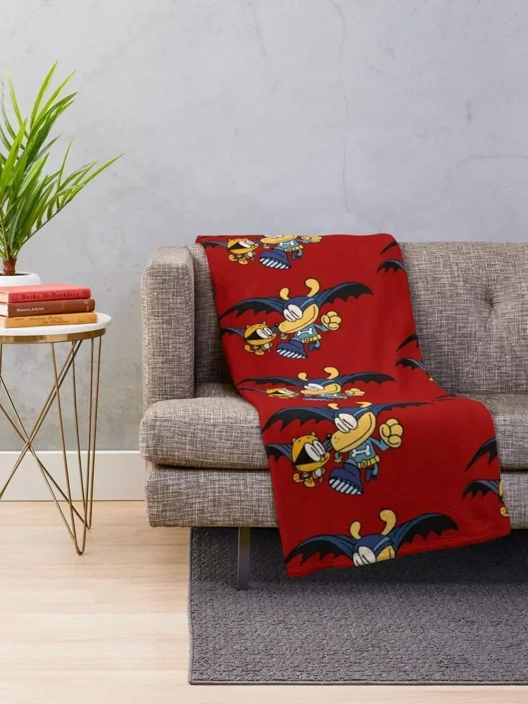 Dog Man and Cat Kid running fan art Throw Blanket Sofas Loose Blankets