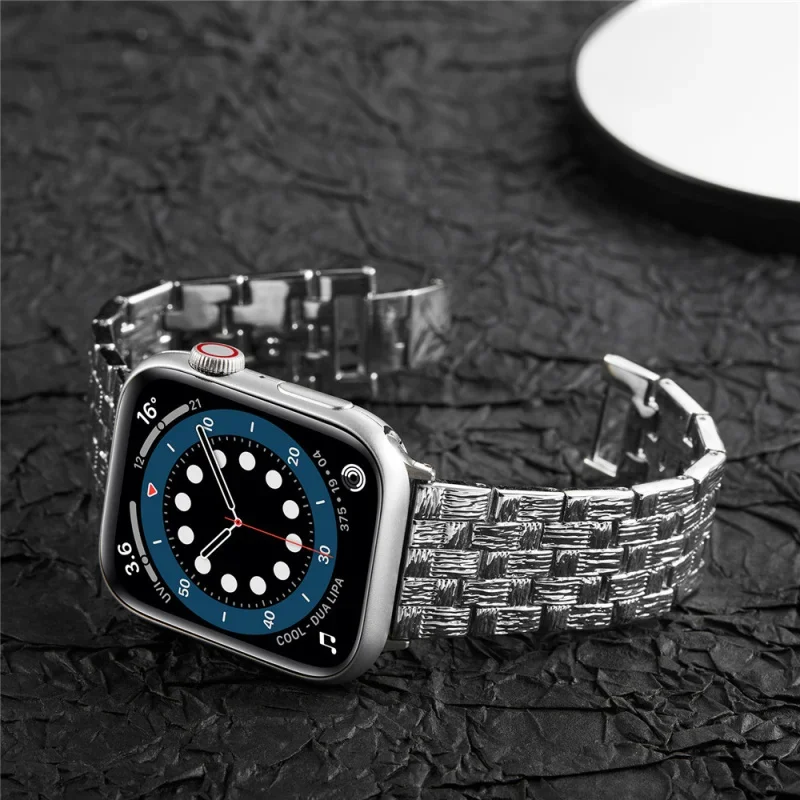 

Ремешок плетеный из нержавеющей стали FF-tyq для Apple Watch Band 6 40 мм 44 мм, металлический браслет для iwatch 5 4 SE 3 38 мм 42 мм