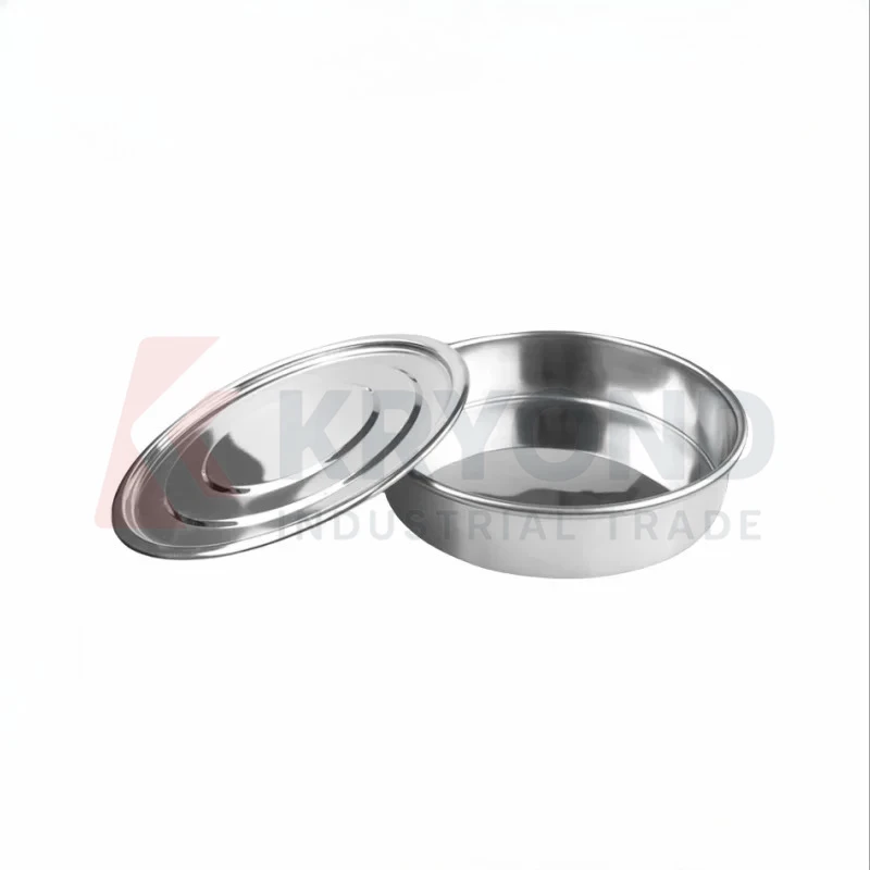 Stainless Steel Cover and Tray for Test Sieve 20cm Diameter 304 SUS Lid & Bottom for Laboratory Sampling and Inspection 1 Pack