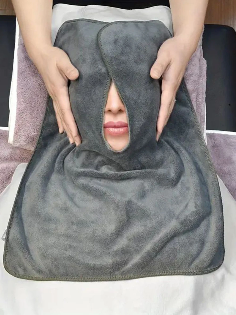 U Shaped Terry Towel Super Absorbent Face Towel for Salon Spa Washing Hair and Makeup Removal